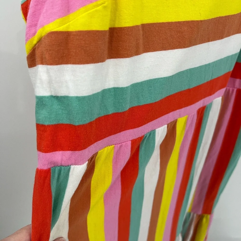 J. Crew rainbow stripe tiered maxi dress